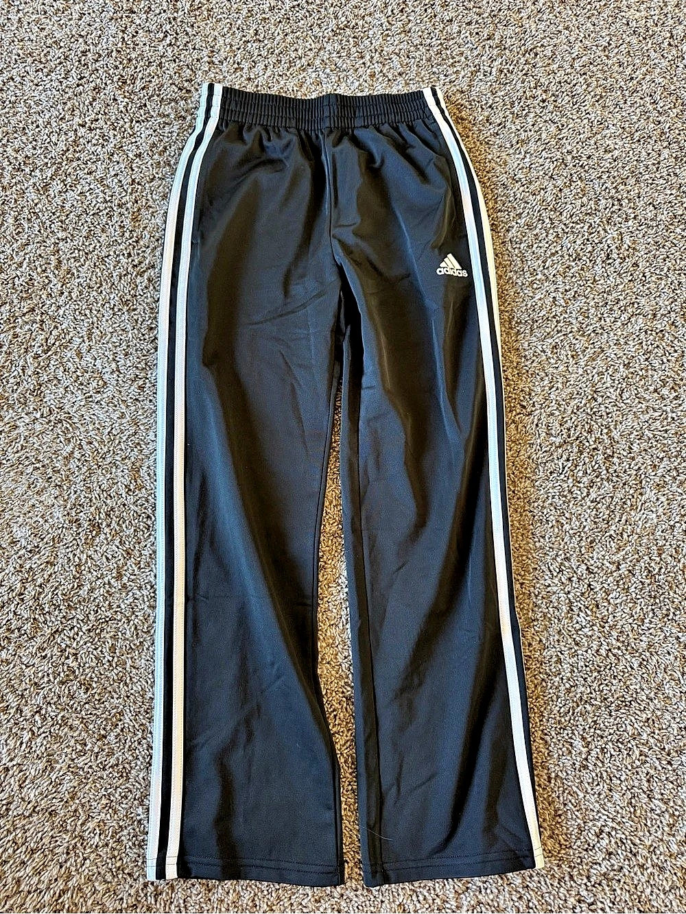 Adidas Kids 3-Stripes Tricot Track Pants Black & White 10/12